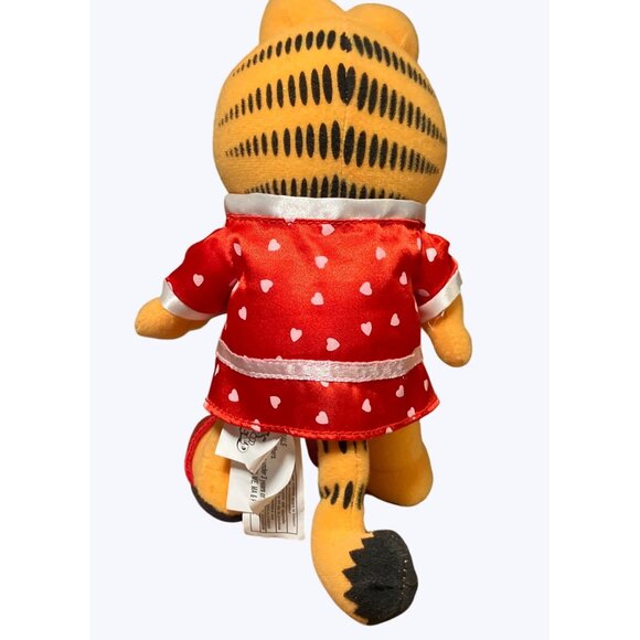 Garfield Plush Doll In Red Heart Pajamas - Picture 4 of 9